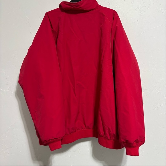 Lands' End Red Full Zip Winter Coat Bomber EMBROIDERED Men 3XL BIG 54-56 - Picture 4 of 10